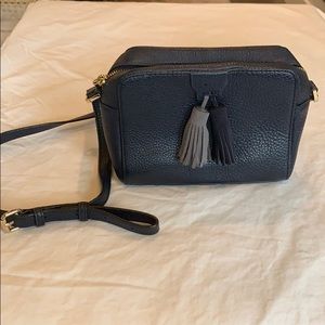Rebecca Minkoff Leather Tassel Navy Crossbody Bag
